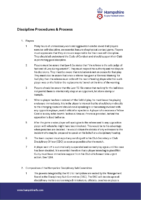 Discipline Procedures and Process 2026